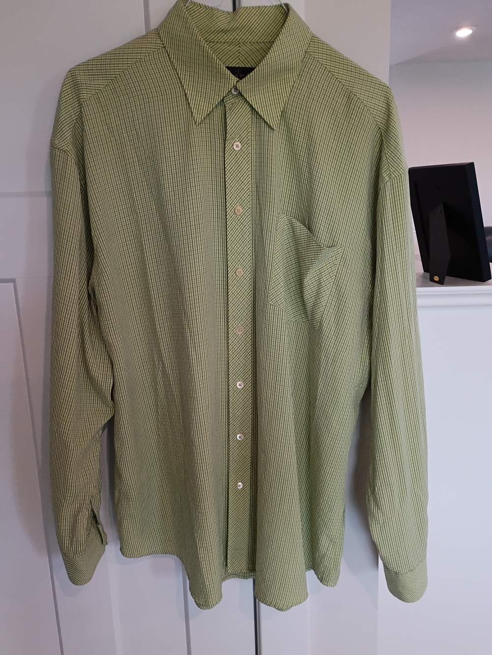 Bugatchi Light Green Check Dress Shirt